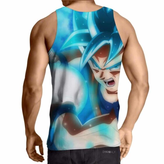 Dragon Ball Super Goku 2 Blue Super Saiyan Kamehameha Tank Top - Image 2