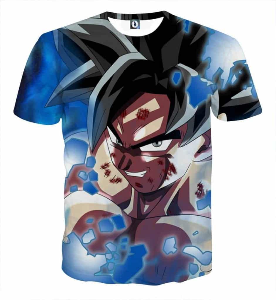 Dragon Ball Super Goku Blue Ultra Instinct Dope Grin T-Shirt. 