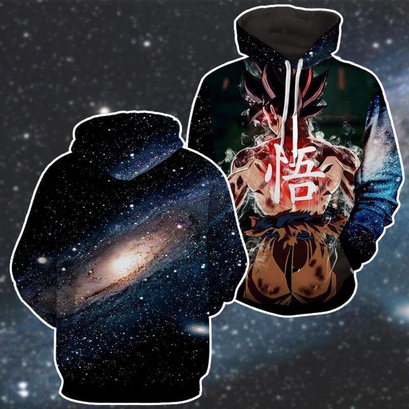 Dragon Ball Super Goku Kanji Symbol Epic Back View Hoodie - Saiyan Stuff