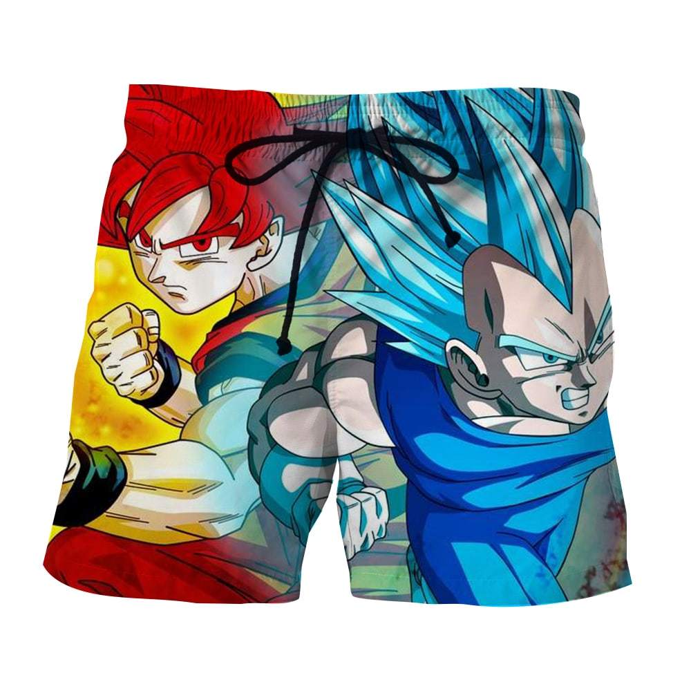 Dragon Ball Super Goku Red Kaioken Vegeta Blue Cool Boardshorts