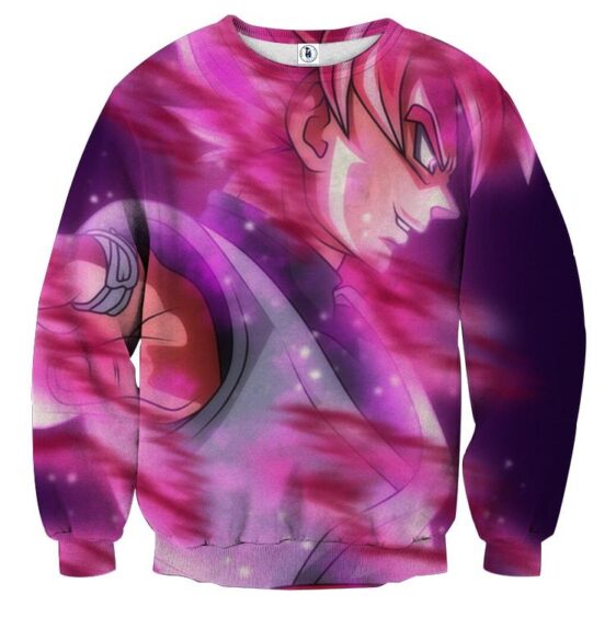 Dragon Ball Super Saiyan Black Goku Rose Cool Sideview Sweater