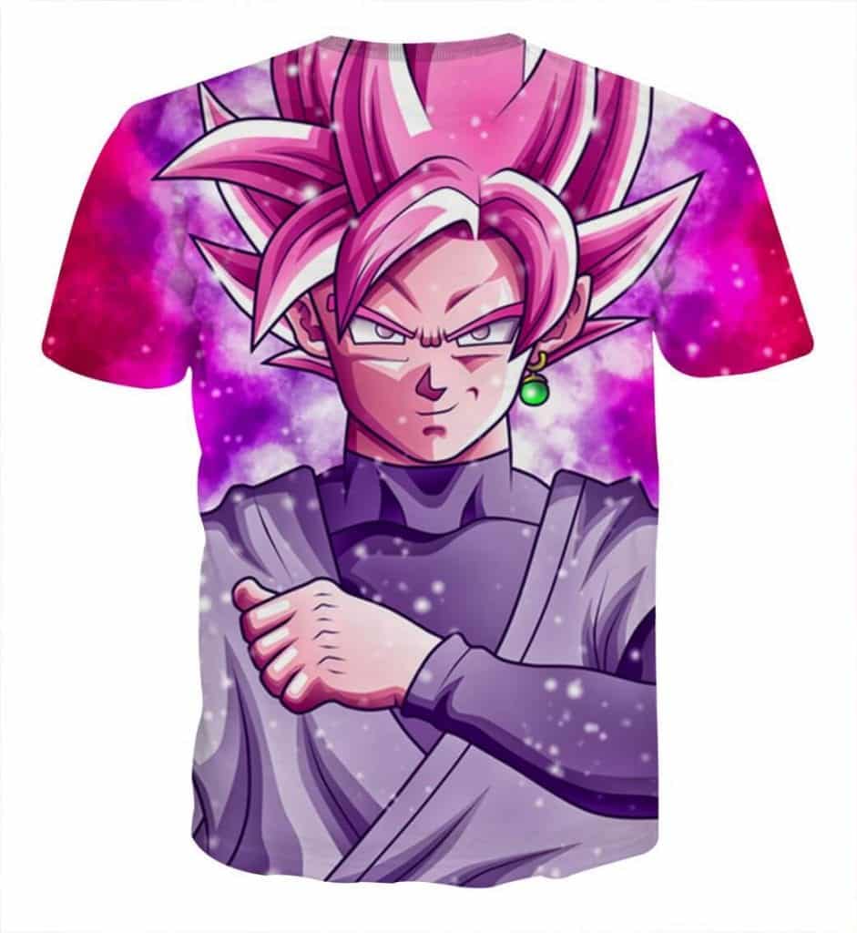 Dragon Ball Super Saiyan Black Goku Rose Grin Casual T-Shirt - Image 2