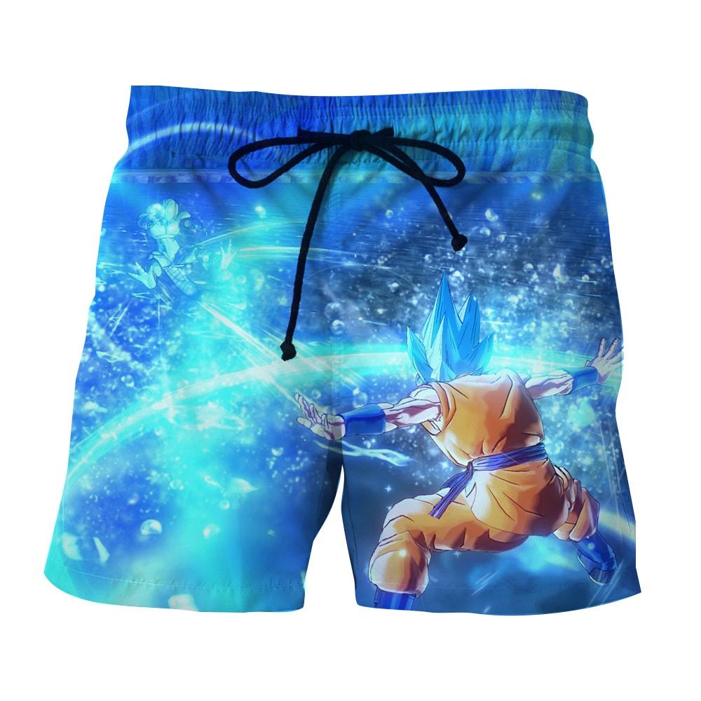 Dragon Ball Super Saiyan Goku Blue Kiai Blast Dope Boardshorts