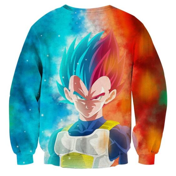 Dragon Ball Super Saiyan Serious Vegeta Blue Red Cool Sweater - Image 2