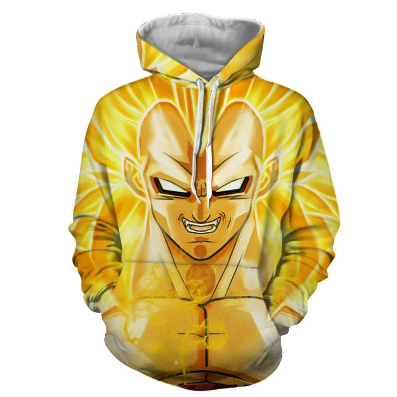 Dragon Ball Vegeta Super Saiyan 3 Cool Close Up Yellow Hoodie