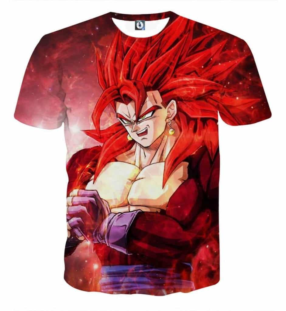 Dragon Ball Vegito 4 Red Super Saiyan Kaioken Cool T-Shirt