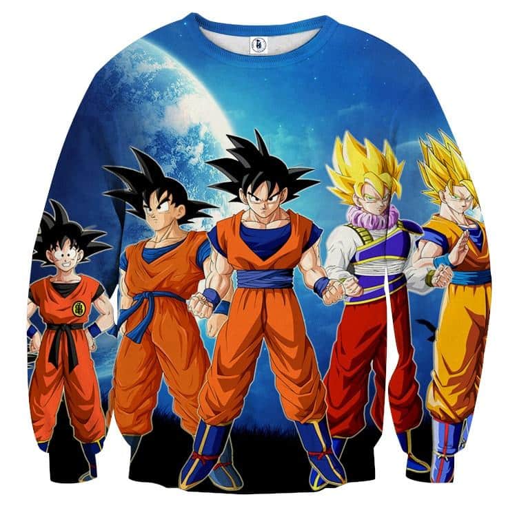 Dragon Ball Z Cool Goku Super Saiyan Transformation Sweater
