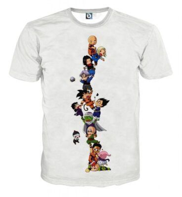 Dragon Ball Z Cute Adorable Chibi DBZ Characters White T-Shirt