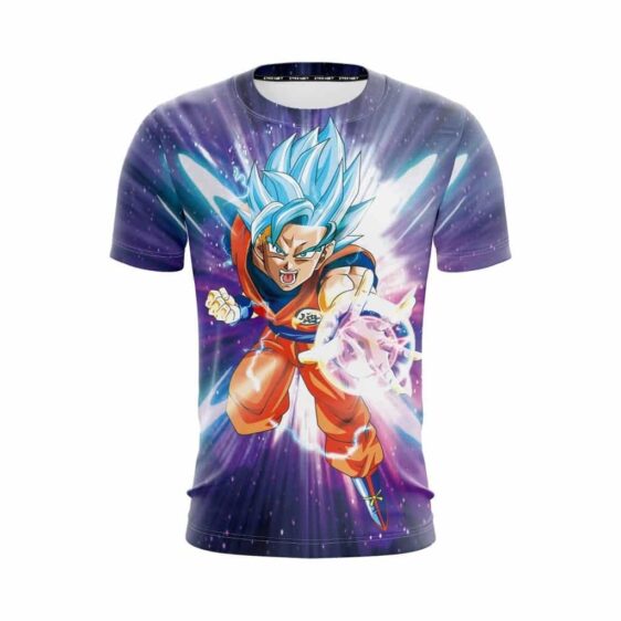 Dragon Ball Z Electrifying Goku Blue Hair God Form T-Shirt