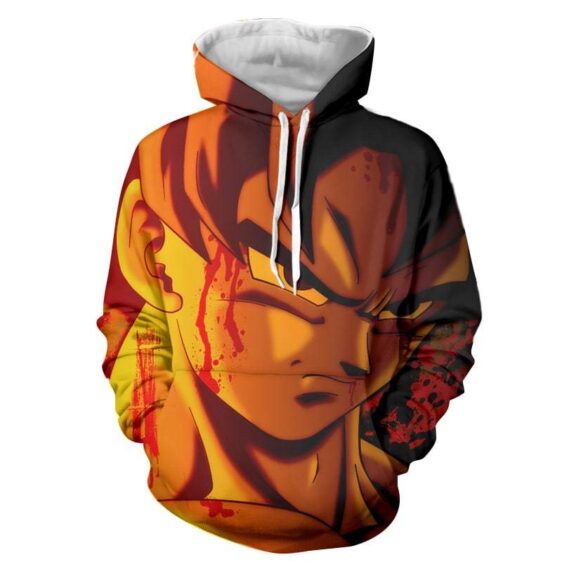 Dragon Ball Z Pissed Serious Son Goku Dope Orange Hoodie