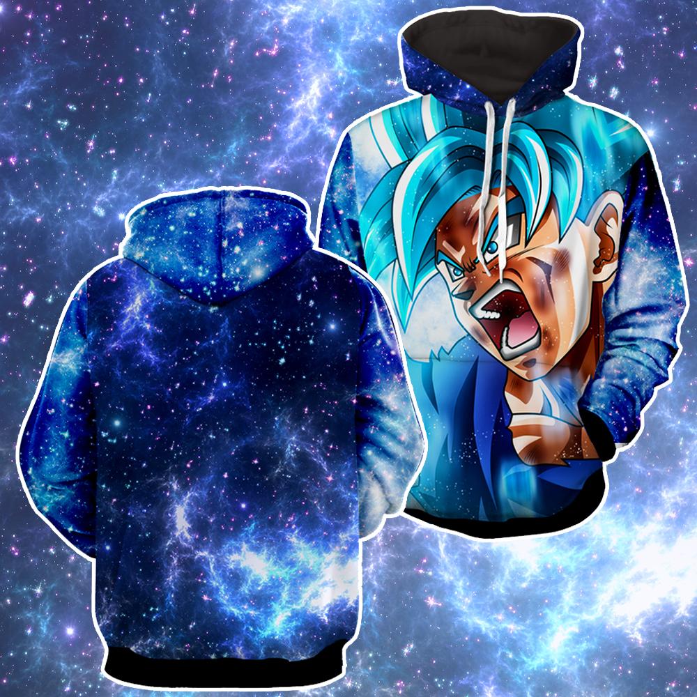 Dragon Ball Z Raging Goku In Super Saiyan Blue Form Hoodie - Image 3