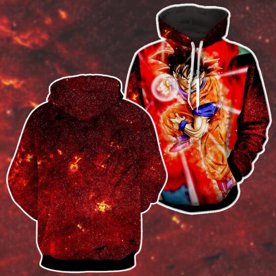 Dragon Ball Z Son Goku In A Punching Aura Position Hoodie - Image 3