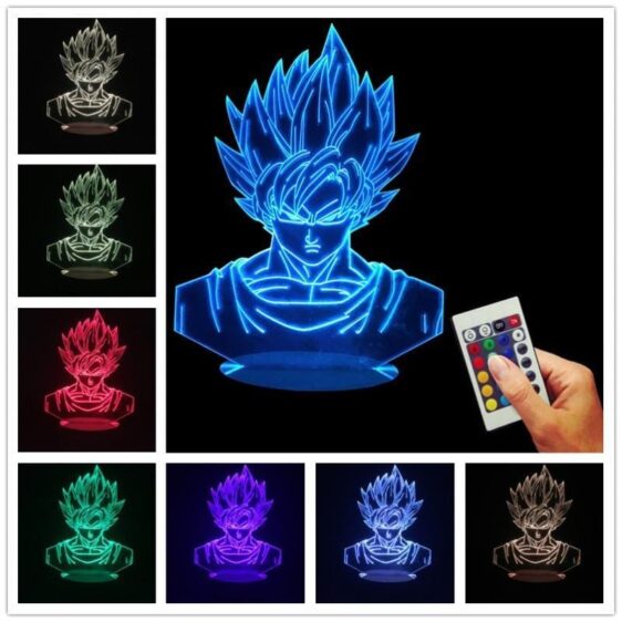 Dragon Ball Z Super Saiyan Son Goku Color Changing Table Acrylic Panel Lamp - Saiyan Stuff - 6