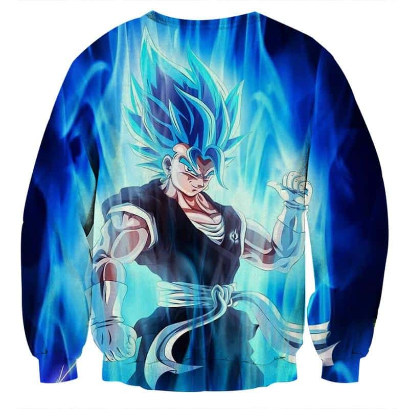 Dragon Ball Z Super Saiyan Vegito Blue Charge Aura Sweatshirt - Image 2