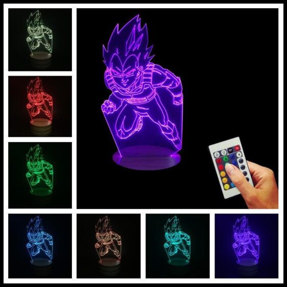 Dragon Ball Z Vegeta Super Saiyan Battle Attack 7 Color Changing Acrylic Panel Lamp - Saiyan Stuff - 1