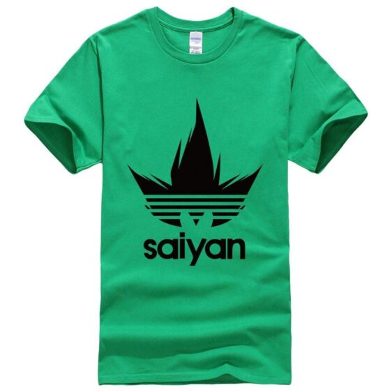 DBZ Black Saiyan Adidas Parody Print Dark Green T-Shirt