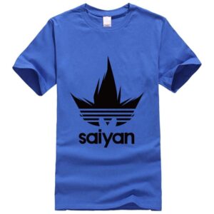DBZ Black Saiyan Adidas Parody Print Dark Blue T-Shirt