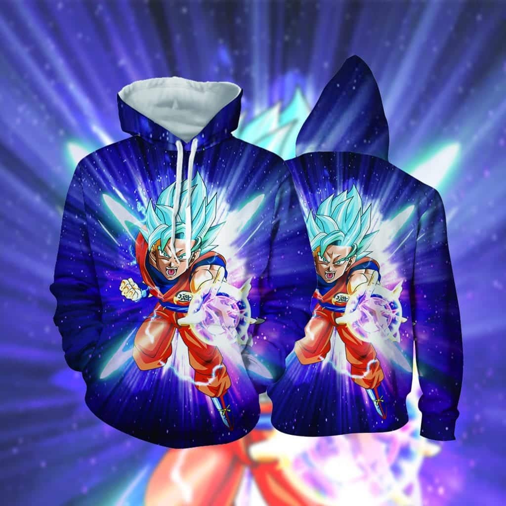 Dragon Ball Super Goku 3 Super Saiyan Blue Kaioken Hoodie