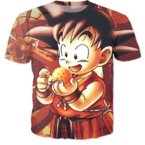 Kid Goku Dragon Ball 7 Stars Cute 3D Print T-Shirt - Saiyan Stuff
