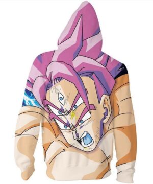 Lord Goku Super Saiyan God Purple Hair Zip Up Hoodie - Saiyan Stuff