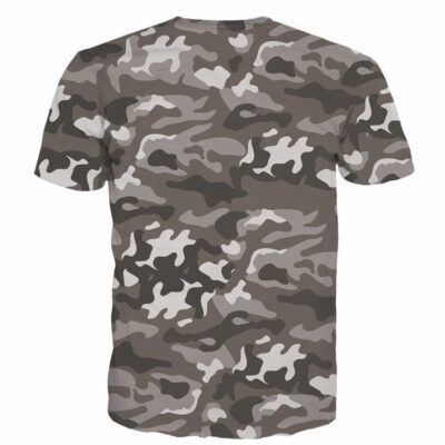 Majin Vegeta Camo Military Camouflage Dab Dance Grey T- Shirt