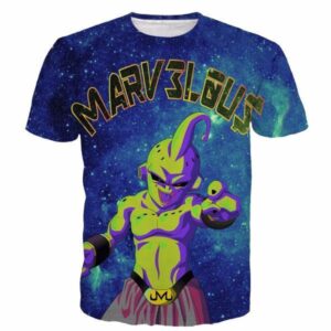 Marvelous Majin Buu Galaxy Space Dragon Ball Villain 3D T- Shirt - Saiyan Stuff