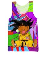 Sleepy Kid Goku Colorful Dragon Ball 3D Tank Top - Saiyan Stuff