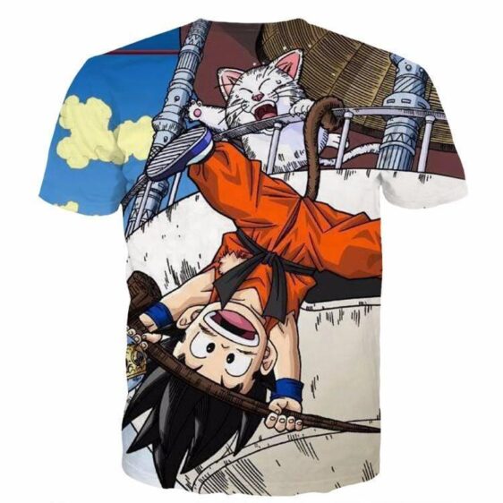 The Naughty Kid Goku and Korin Wise Cat Dragonball T- Shirt - Saiyan Stuff - 2