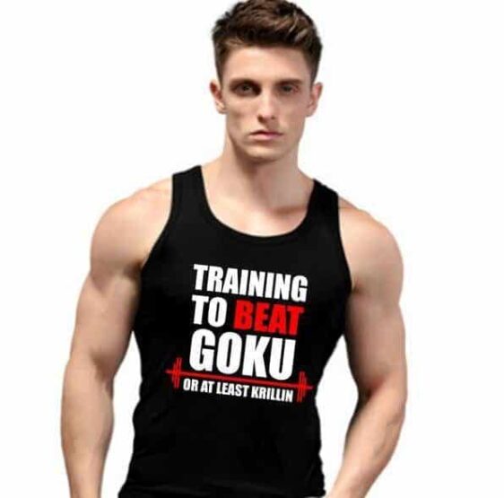 Training to Beat Goku or at Least Krillin Men Tank Top - Saiyan Stuff