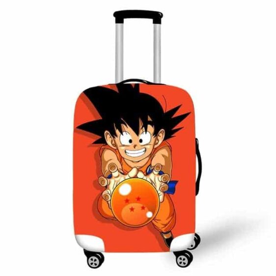 Kid Goku Catching Dragon Ball Orange Suitcase Protective Cover
