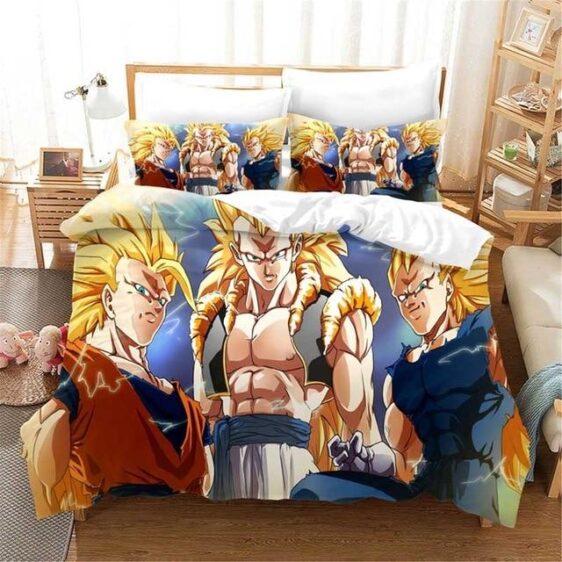 Goku, Vegeta, And Gogeta Super Saiyan 3 Form Bedding Set