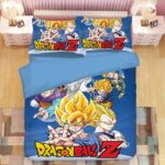 DBZ Goku Vegeta Gohan Goten Trunks & Piccolo Blue Bedding Set