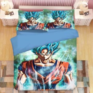 Dragon Ball Z Powerful Goku Super Saiyan Blue Bedding Set