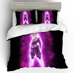 DBZ Goku Black Murderous Evil Purple Aura Bedding Set