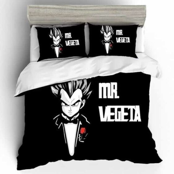 Romantic Mr. Vegeta Formal Attire Black & White Bedding Set