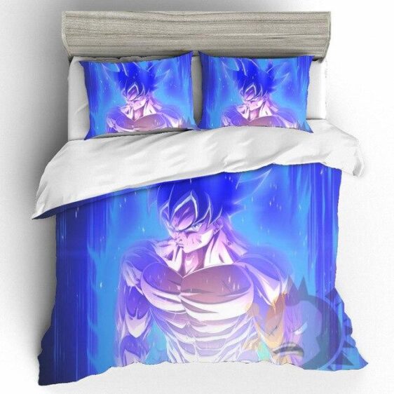 Topless Muscular Son Goku Ultra Instinct Blue Bedding Set
