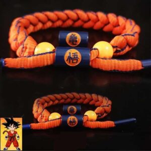 Goku Kame Kanji Orange Blue Lining Nylon Braided Bracelet