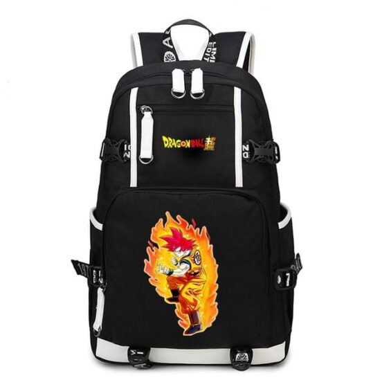 DBS Son Goku Super Saiyan God Fiery Aura Backpack Bag