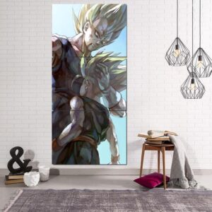 Father and Son Bloody Majin Vegeta Kid Trunks 3Pc Canvas Print