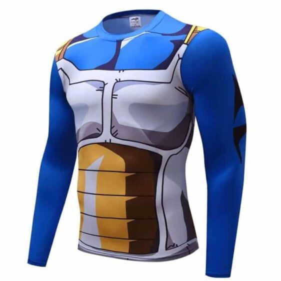 Vegeta Cell Saga Battle Saiyan Armor Long Sleeves Compression 3D Shirt