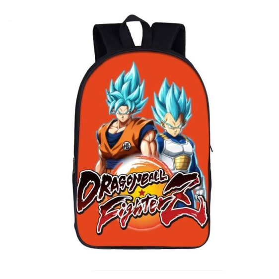 DBZ Blue-Haired Saiyan Dragon Fighterz Orange Backpack Bag