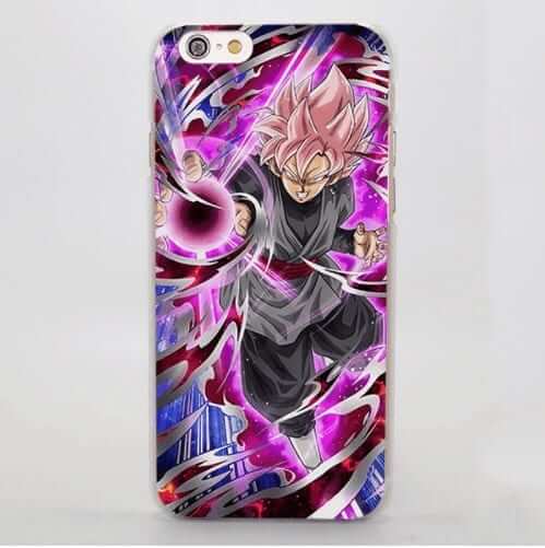 DBZ Goku Black Super Saiyan Rose Ki Ball Vibrant Style iPhone 4 5 6 7 8 Plus X Case