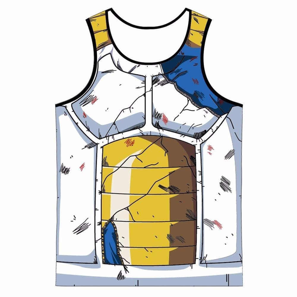 Vegeta Cell Saga Damaged Saiyan Armor Gym Tank Top