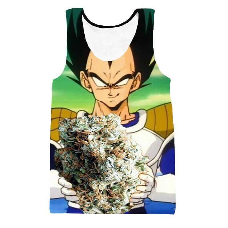 Vegeta Smokes Weed Ganja Marijuana Nug 3D Tank Top