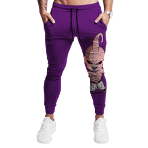 DBZ Chibi Majin Buu Purple Gym Workout Joggers Sweatpants