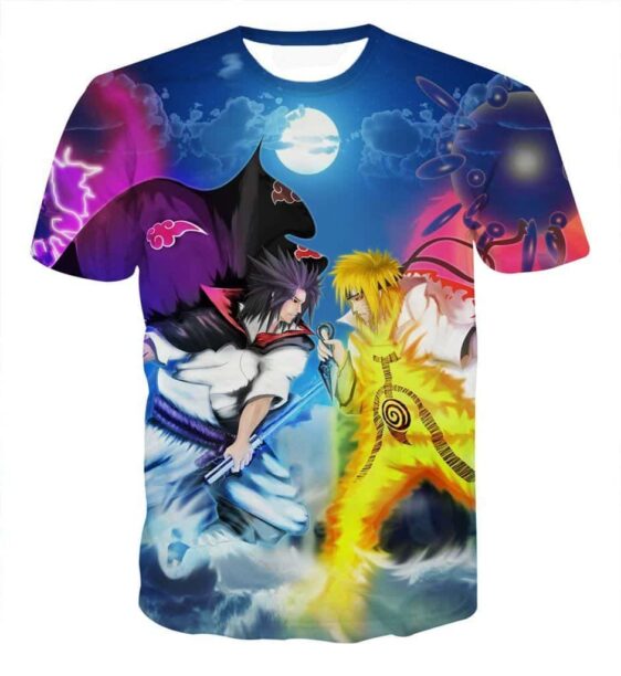 Incredible Battle Naruto vs Sasuke Ultimate Fight Fashionable T-shirt