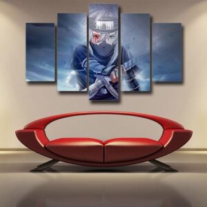 Kakashi Young Ninja Sharingan Fan Art Design 5pcs Wall Art