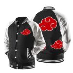 Naruto Akatsuki Red Clouds Baseball Varsity Jacket