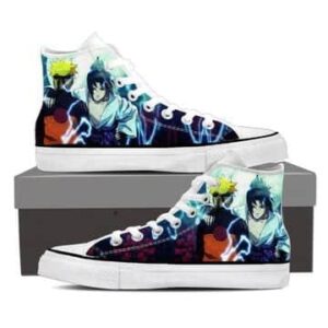 Naruto Uzumaki and Uchiha Sasuke Anime Fanart Sneakers Shoes