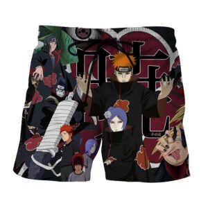 Naruto Akatsuki Evil Mercenary Ninja Group Print Shorts